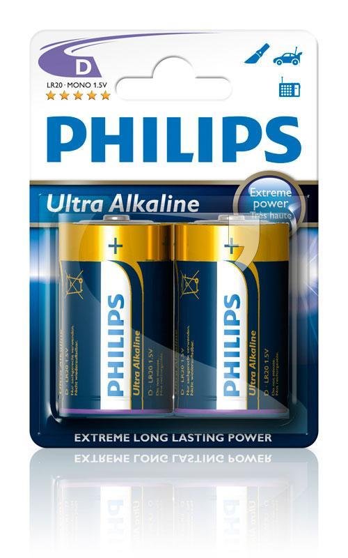 Philips Extreme Life + 2 Blister D Cell (LR20) 87 12581 55043 1