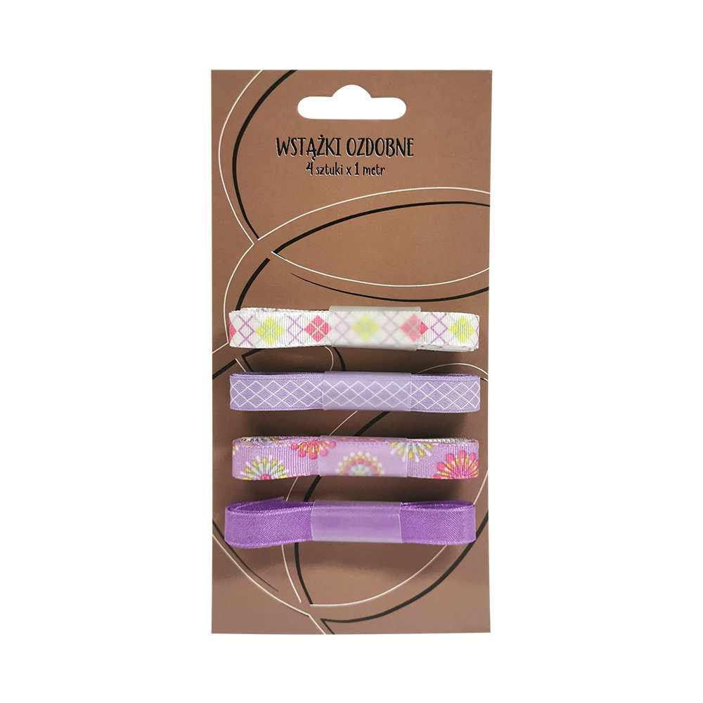 NK Galleria, zestaw wstążek, fioletowy, 4 sztuki