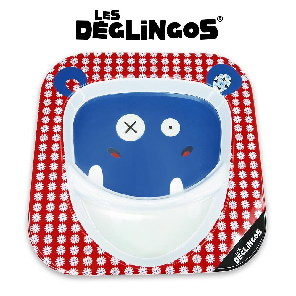 Les Deglingos inny Talerz 3W1 dla dzieci Hipopotam TALERZ HIP 55737