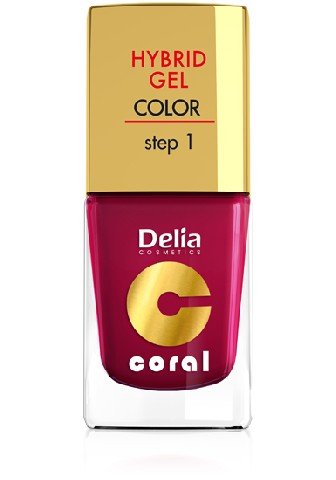 Delia Cosmetics Cosmetics, Coral Hybrid Gel, lakier do paznokci nr 06 wiśniowy, 11 ml