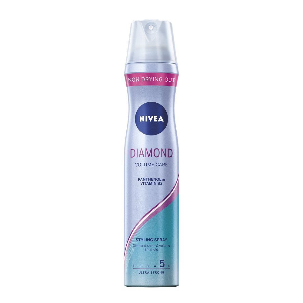 Nivea Diamond Volume, lakier do włosów ultra mocny, 250 ml