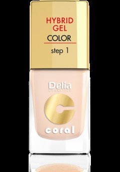 Delia Cosmetics Cosmetics, Coral Hybrid Gel, lakier do paznokci nr 20 ivory, 11 ml