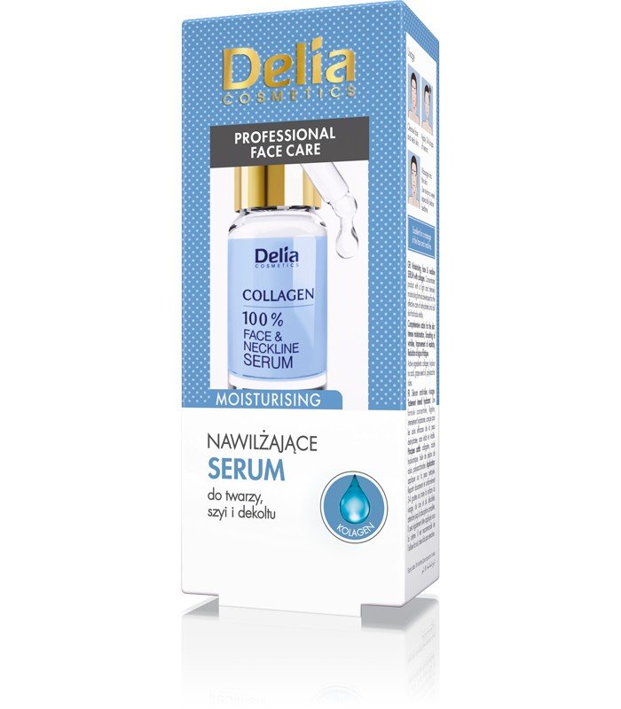 Delia Cosmetics Serum do twarzy, szyi i dekoltu Kolagen 100% 10 ml