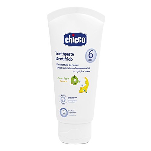 Chicco Pasta do zębów bez fluoru 50 ml, smak jabłkowo-bananowy, 6m+