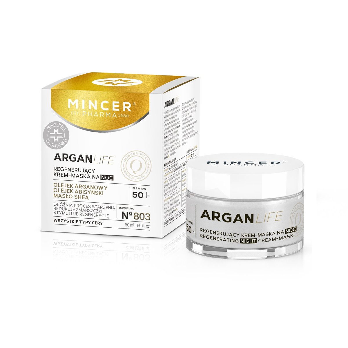 Mincer Pharma ARGAN LIFE N° 803 REGENERUJĄCY KREM MASKA NA NOC 50 ml 7060995