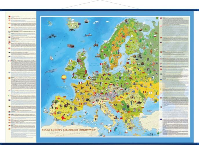 Europa młodego odkrywcy. Mapa ścienna Europy dla dzieci