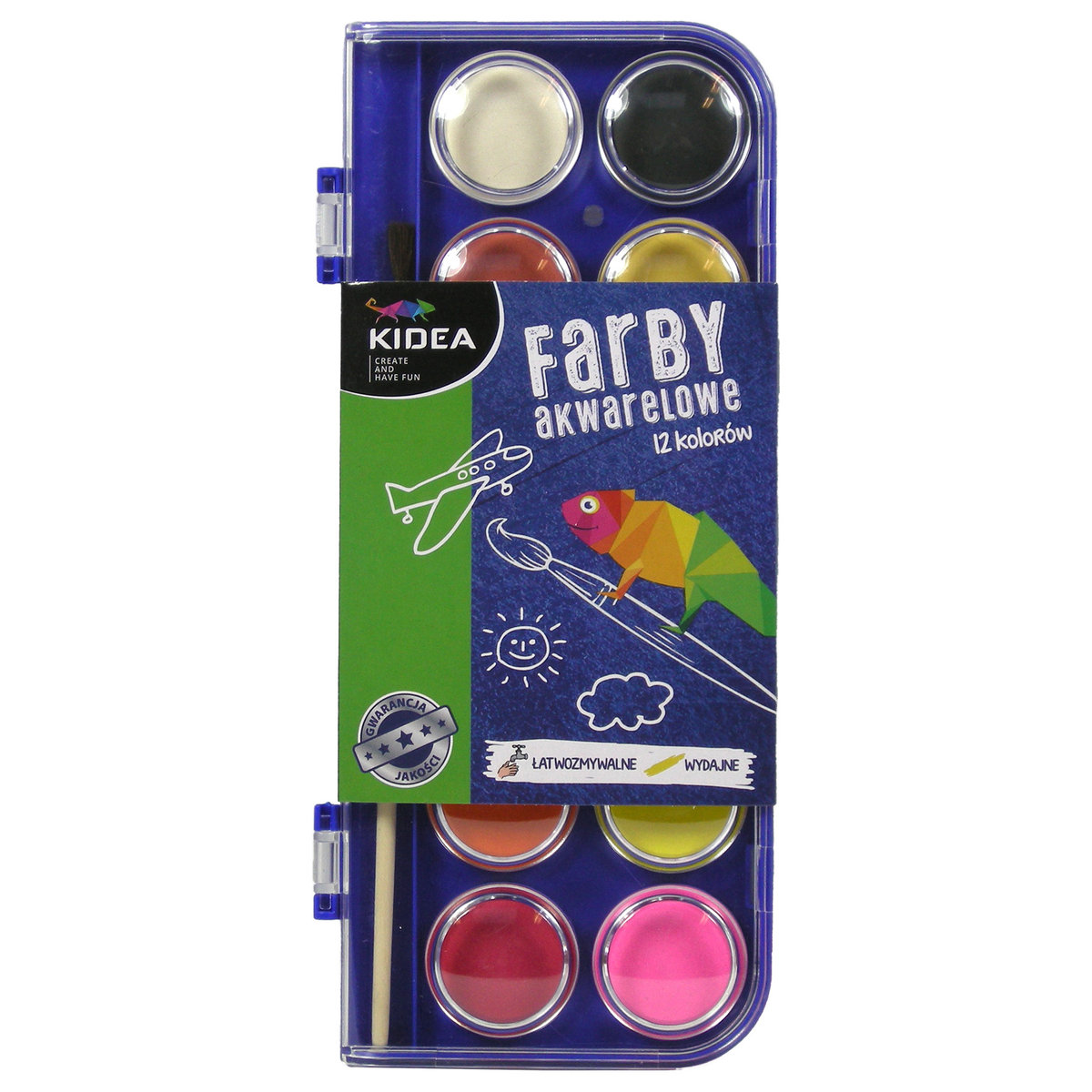Farby akwarelowe Kidea 12 kolorów
