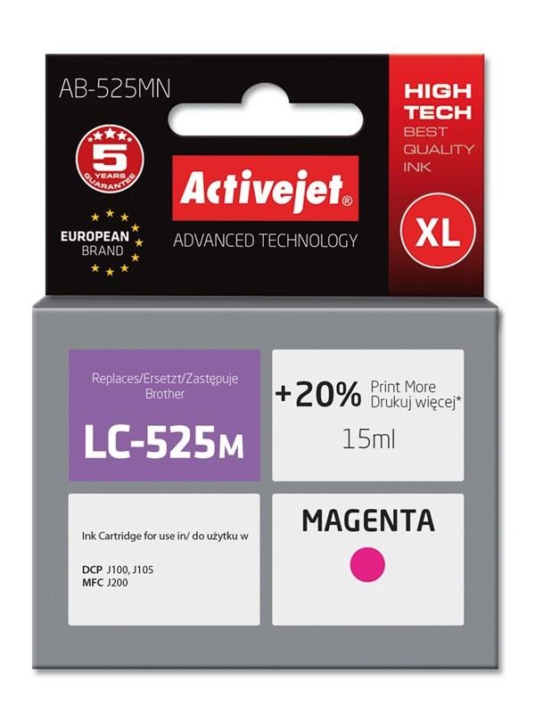 1x Tusz ActiveJet Do Brother LC-525 15ml Magenta