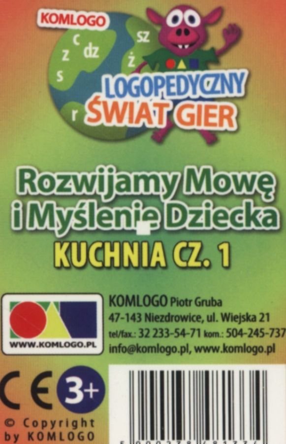 Komlogo Komlogo, karty logopedyczne, Rozwijamy mowę i myślenie dziecka, Kuchnia część 1