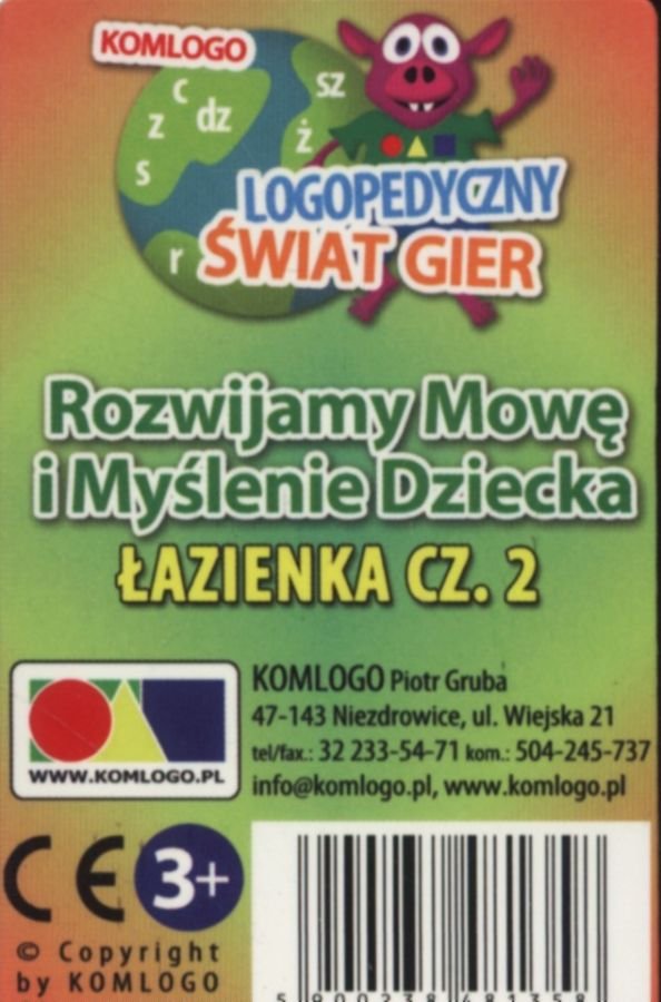 Komlogo Komlogo, karty logopedyczne, Rozwijamy mowę i myślenie dziecka, Łazienka część 2