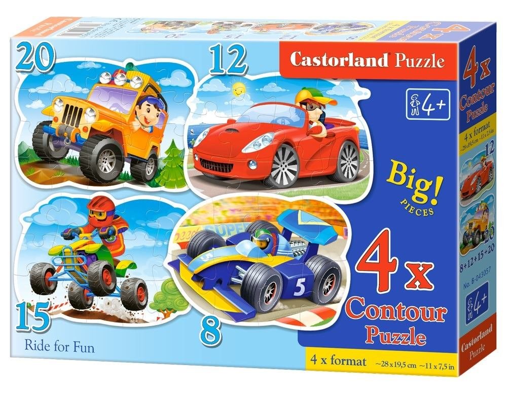 Castorland Puzzle 4w1, Ride for Fun - wysyłka w 24h !!!