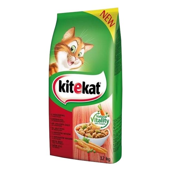 Karma dla kota KITEKAT Natural Vitality Wołowina i warzywa, 12 kg .