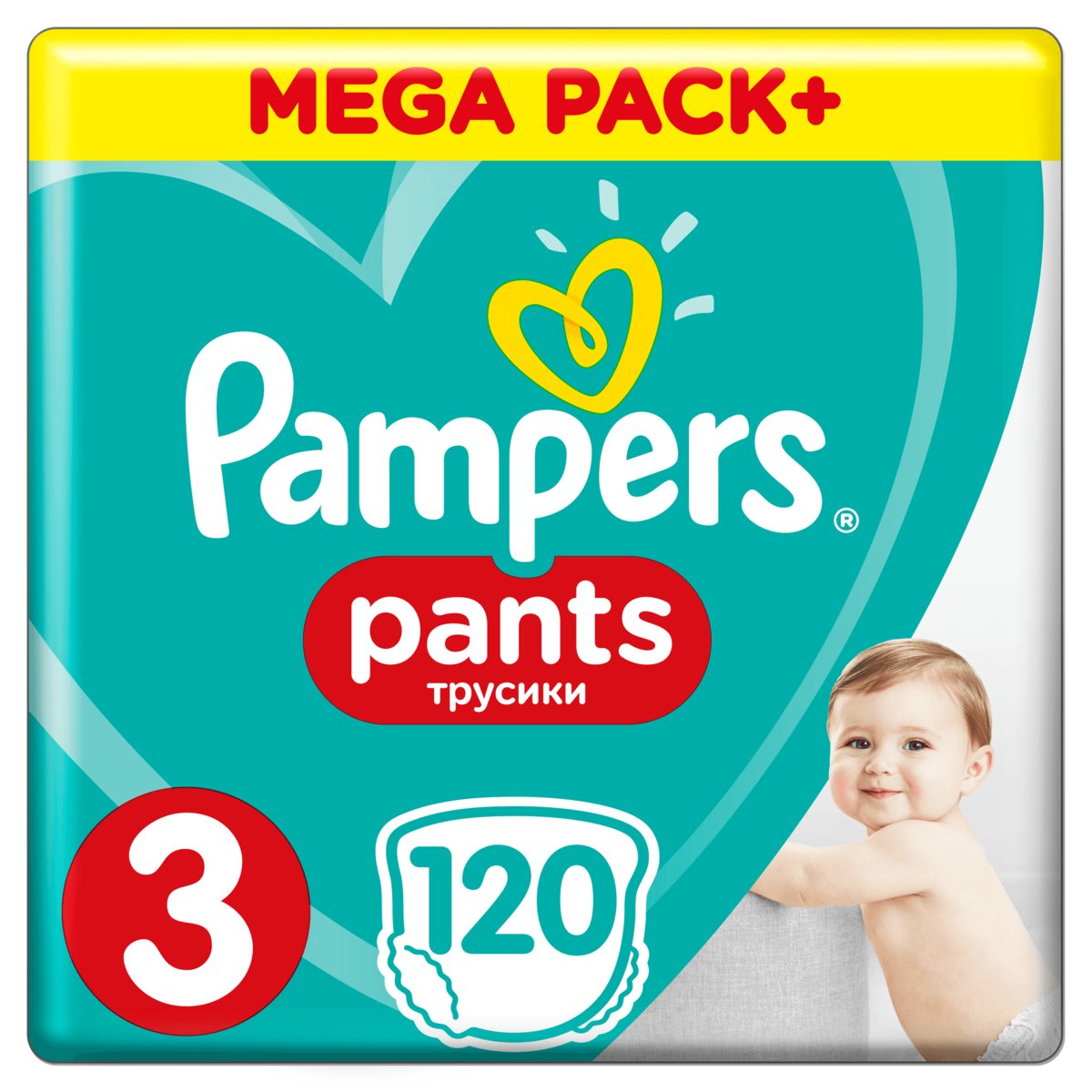 Pampers, Pants, Mega Box, Pieluchomajtki, rozmiar 3, 6-11 kg, Zapas na miesiąc, 120 szt.