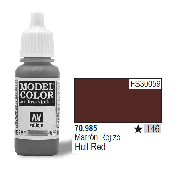 VALLEJO Farba Nr 146 Hull Red Matt 17ml
