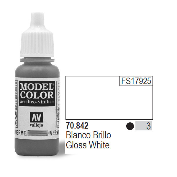 Vallejo 70842 Model Color 17 ml Gloss White 70.842