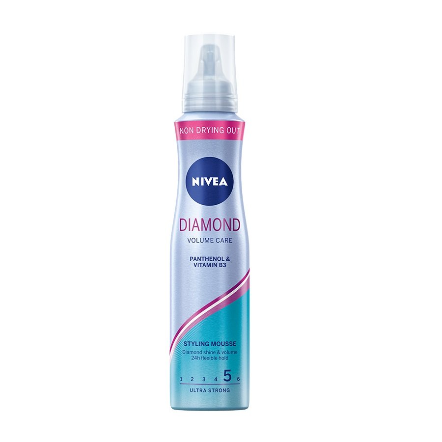 Nivea Diamond Volume, pianka do włosów ultra mocna, 150 ml