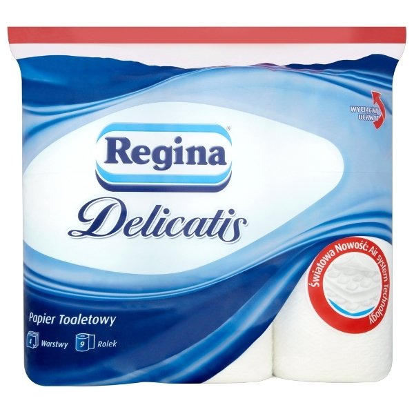 Delitissue Papier toaletowy Regina Delicatis 4 warstwy (9 rolek)