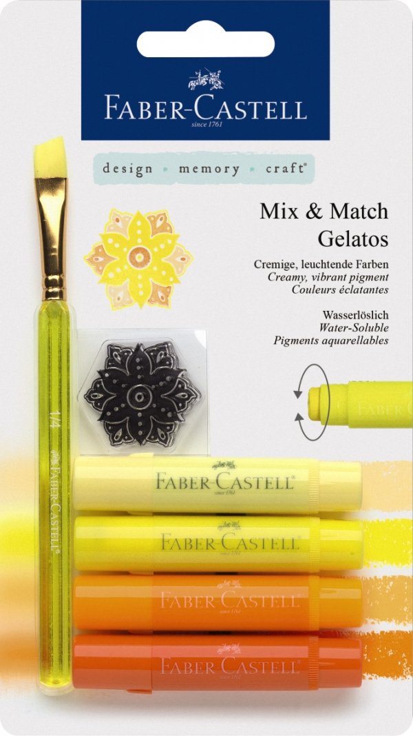 Faber-Castell Kredki pigmentowe Gelatos kolory żółte 121801
