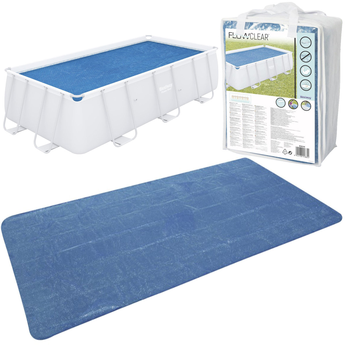 Bestway Pokrywa solarna 375x175 cm 58240
