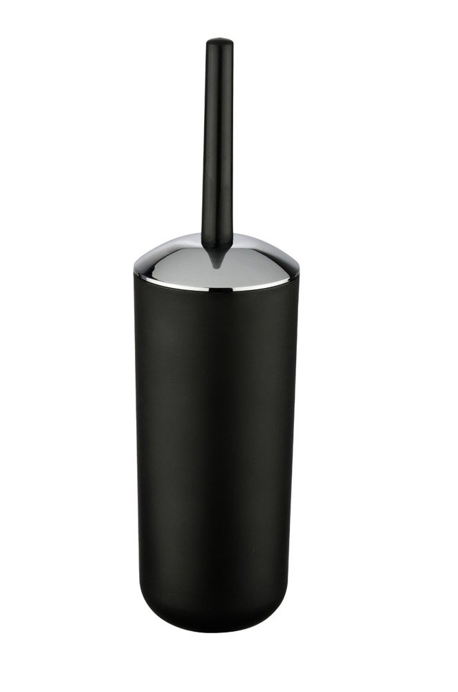 Wenko Pojemnik na szczotkę + szczotka WC Brasil Black, czarny, 10x37 cm