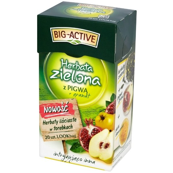 Herbata zielona z pigwą i granatem BIG ACTIVE, 20 torebek