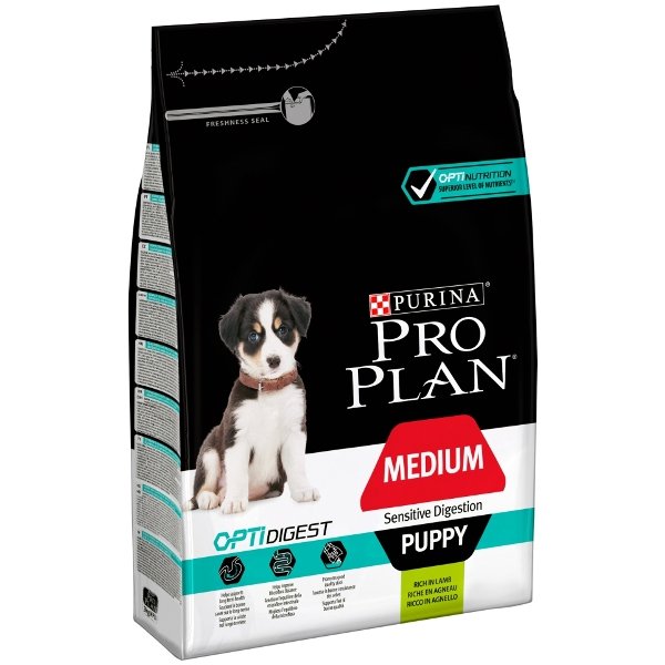 Nestle Karma dla szczeniąt psów ras średnich PRO PLAN OptiDigest Puppy Medium Sensitive Digestion, 3 kg
