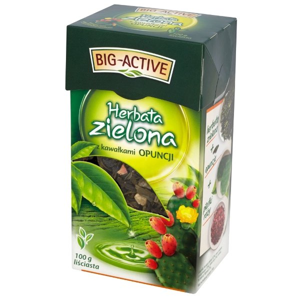 Big-Active Big-Active Herbata zielona z kawałkami opuncji liściasta 100 g