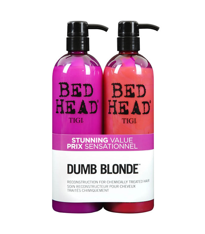 Tigi Bed Head Dumb Blonde zestaw 750ml Bed Head Dumb Blonde Shampoo + 750ml Bed Head Dumb Blonde Reconstructor dla kobiet