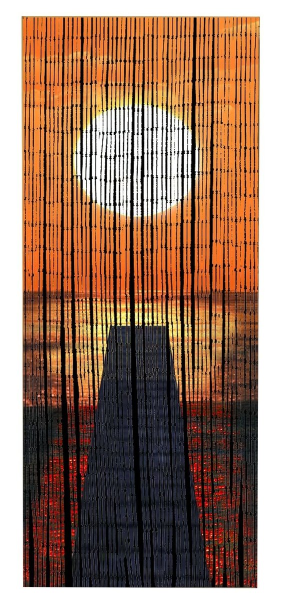 WENKO Zasłona bambusowa Zachód słońca, 90x200 cm, WENKO