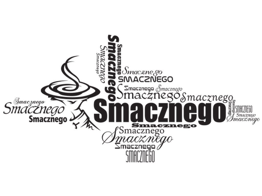 Cytaty, Smacznego, Naklejka ścienna wielokrotnego użytku, 200x100 cm