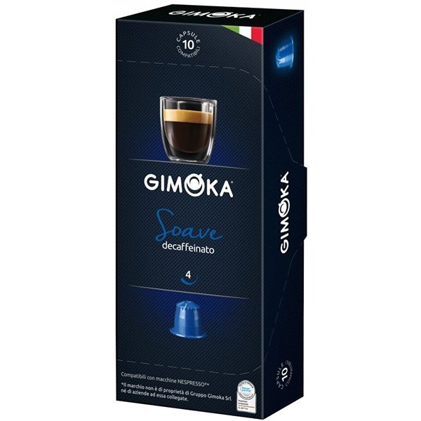 Gimoka Gruppo SRL Kapsułki Nespresso, włoska kawa bezkofeinowa Soave Decaffeinato, 10 szt.