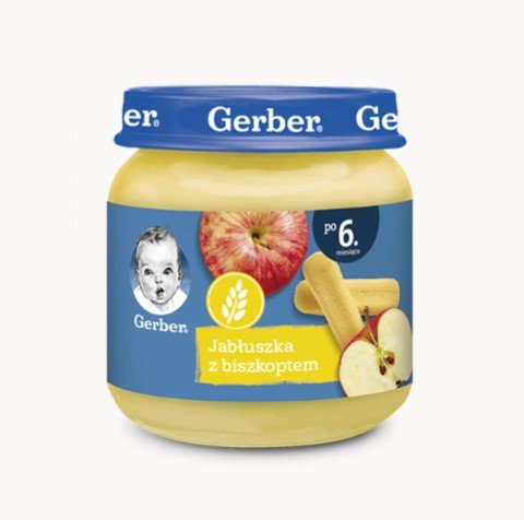 Gerber Deserek - słodkie jabłuszka z biszkoptem - bez cukru, konserwantów i barwników