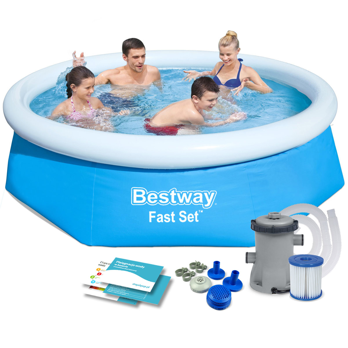Bestway basen 244x66 cm z filtrem kartuszowym (57268)