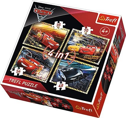 Trefl 34276) Puzzle 4w1 Gotowi do wyścigu Cars 3 4620