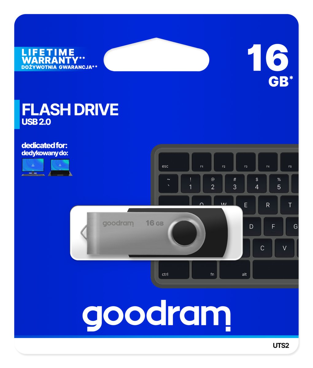 GOODRAM Pamięć USB GOODRAM 16GB UTS2 czarny USB 2.0 UTS2-0160K0R11