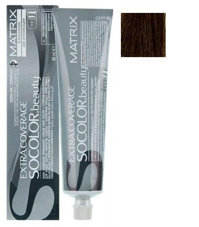 Matrix Socolor Beauty Extra Coverage, farba do włosów 504N Medium Brown Neutral, 90 ml