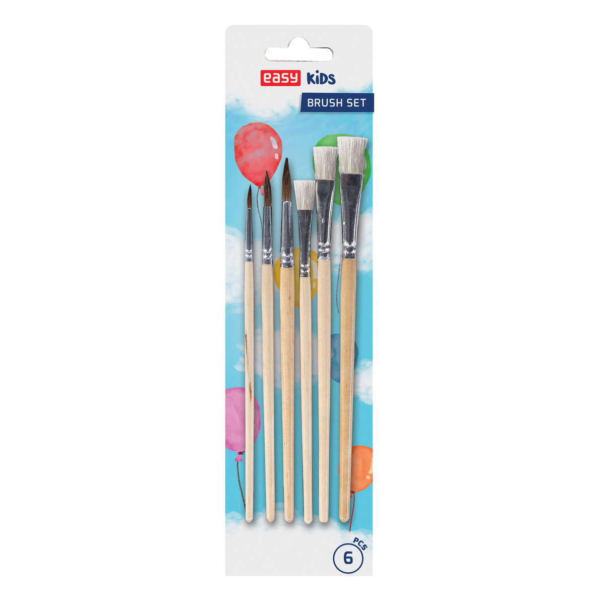 Easy Stationery  Pędzelki 6-2 mix 6 sztuk EASY