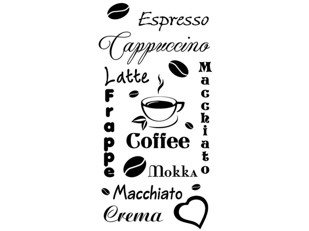 Cytaty, Coffee, Naklejka ścienna, 50x100 cm