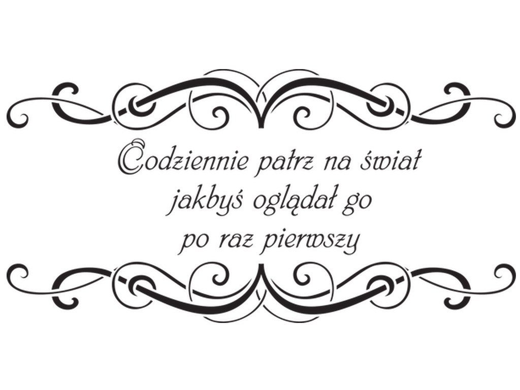 Cytaty, Codziennie patrz na świat, Naklejka ścienna, 100x50 cm