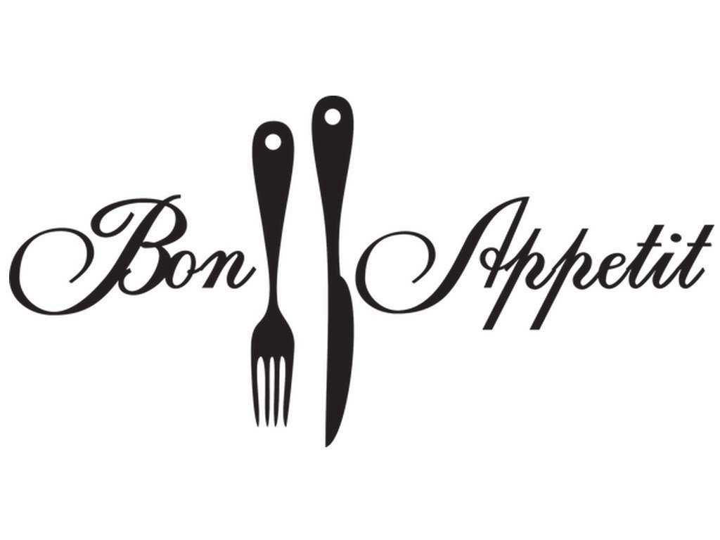 Cytaty, Bon Appetit, Naklejka ścienna, 200x100 cm