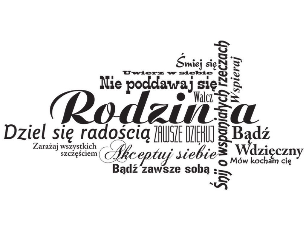 Cytaty, Rodzina, Naklejka ścienna wielokrotnego użytku, 100x50 cm