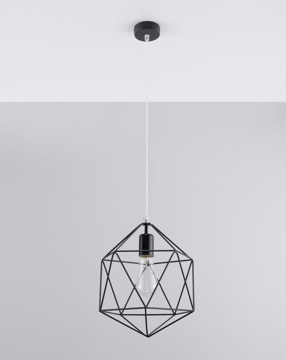 Sollux Lighting Druciana LAMPA wisząca SL.291 industrialna OPRAWA zwis druciak metalowy czarny