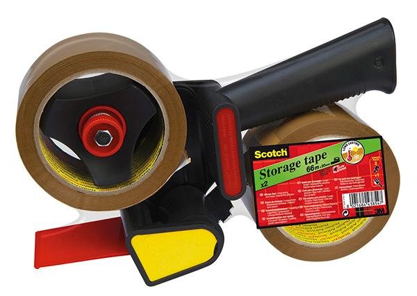 Scotch 3M Zestaw taśmy pakowej (309 BUFF), akrylowa, 2 szt., brązowa, podajnik GRATIS 3M-KT000037533