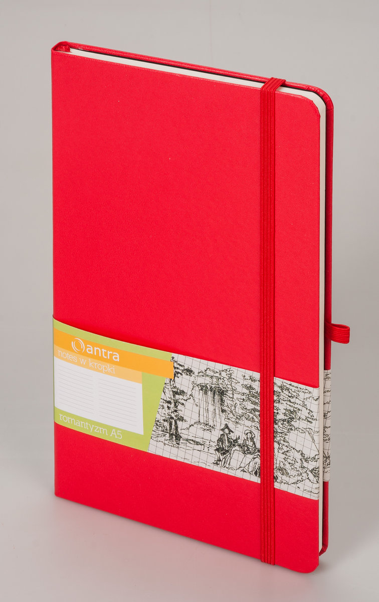 Antra Antra, notes w kropki, format A5, Romantyzm, czerwony