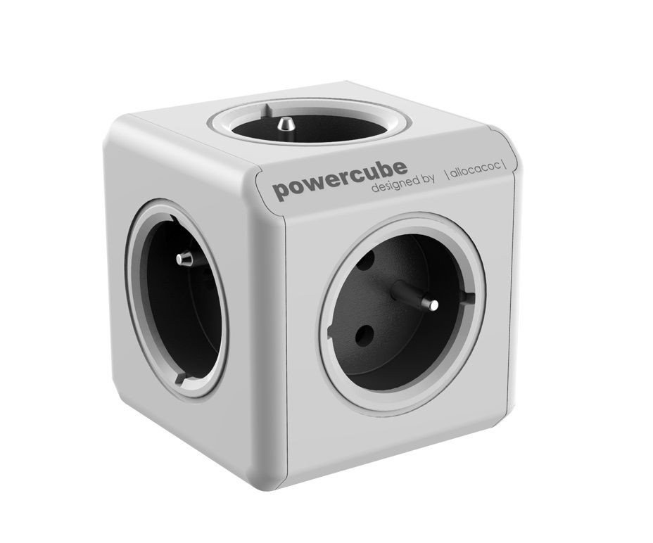 PowerCube Listwa zasilająca Allocacoc Listwa zasilająca 240V ORIGINAL szara 5 zsuvek dětsk pojistka