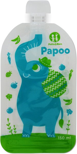 Petite&Mars Petite&Mars Kieszonka na jedzenie Papoo Słoń 6 szt