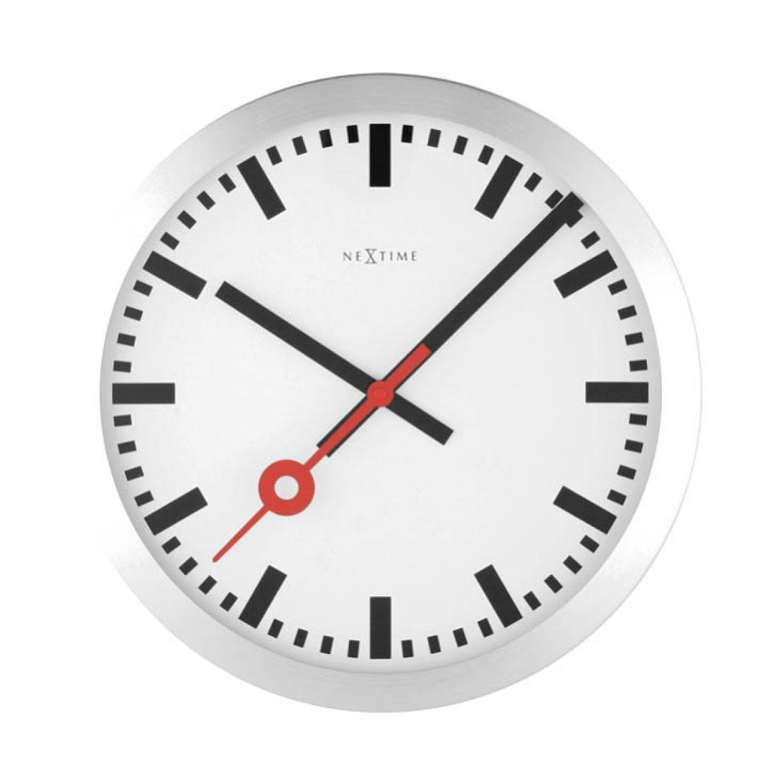 Nextime Zegar ścienny 35 cm Station biały 3999ST