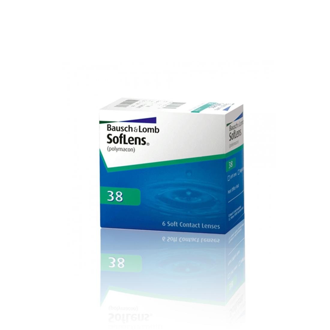 Bausch & Lomb SofLens 38 6 szt. Soczewki miesięczne (-2.00 dpt & BC 8.7)