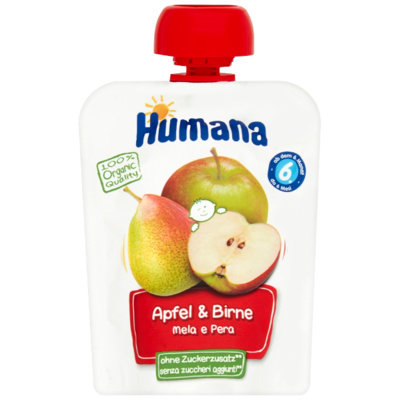 Humana Mus, jabłko-gruszka, 90 g