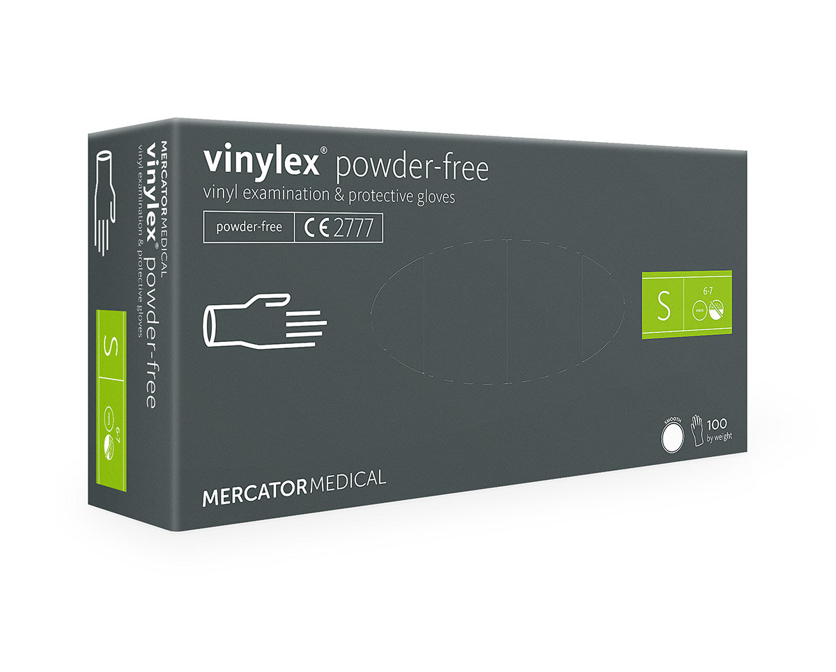 MercatorMedical MERCATORMEDICAL VINYLEX Rękawiczki winylowe jednorazowe bezpudrowe 100szt. rozm. S 0000040194